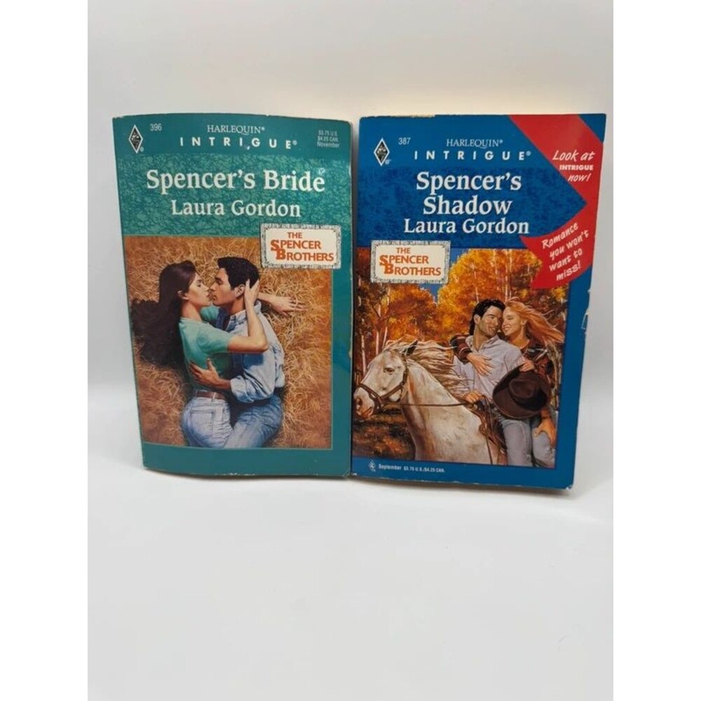 2 Book Lot Laura Gordon Spencer’s Shadow Spencer’s Bride Romance Novels Fiction